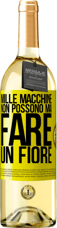 29,95 € Spedizione Gratuita | Vino bianco Edizione WHITE Mille macchine non possono mai fare un fiore Etichetta Gialla. Etichetta personalizzabile Vino giovane Raccogliere 2025 Verdejo