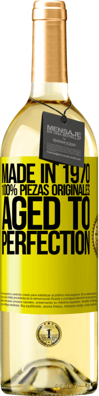 29,95 € | Vino Blanco Edición WHITE Made in 1970, 100% piezas originales. Aged to perfection Etiqueta Amarilla. Etiqueta personalizable Vino joven Cosecha 2023 Verdejo
