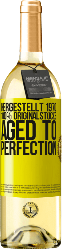 29,95 € | Weißwein WHITE Ausgabe Hergestellt 1970, 100% Originalstücke. Aged to perfection Gelbes Etikett. Anpassbares Etikett Junger Wein Ernte 2023 Verdejo
