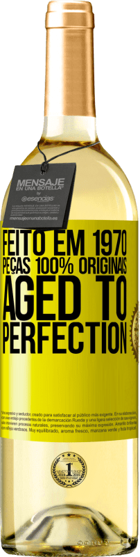 29,95 € Envio grátis | Vinho branco Edição WHITE Feito em 1970, peças 100% originais. Aged to perfection Etiqueta Amarela. Etiqueta personalizável Vinho jovem Colheita 2025 Verdejo
