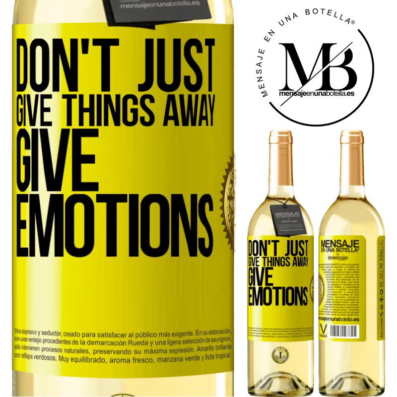 29,95 € Free Shipping | White Wine WHITE Edition Don't just give things away, give emotions Yellow Label. Customizable label Young wine Harvest 2022 Verdejo