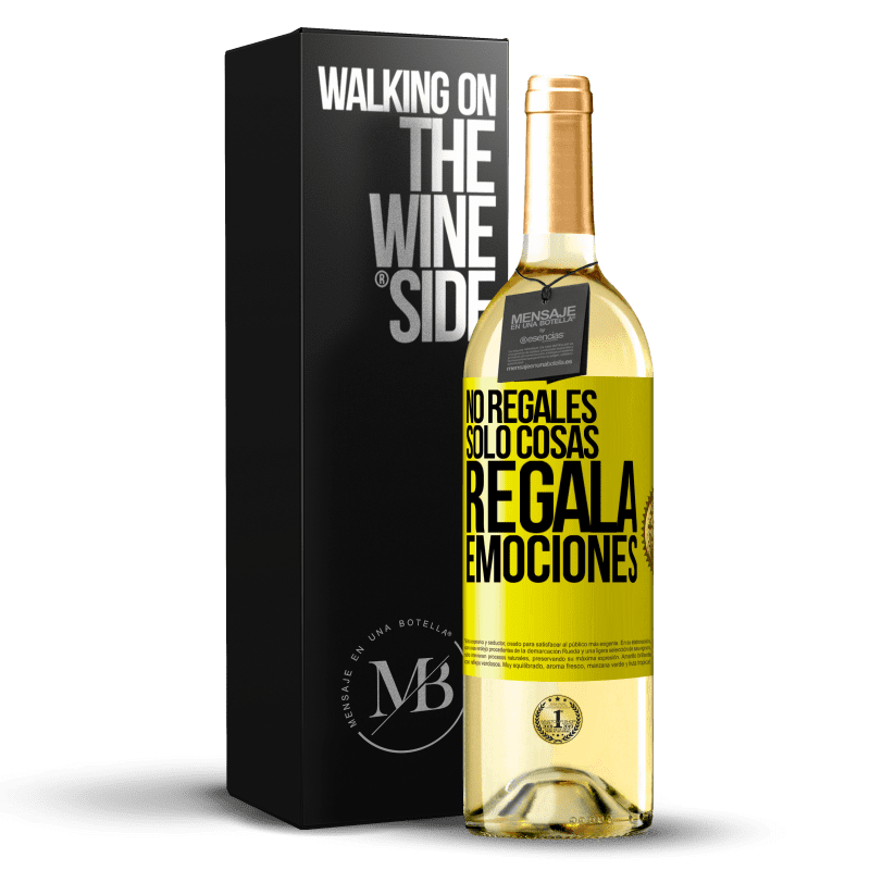 29,95 € Envío gratis | Vino Blanco Edición WHITE No regales sólo cosas, regala emociones Etiqueta Amarilla. Etiqueta personalizable Vino joven Cosecha 2024 Verdejo