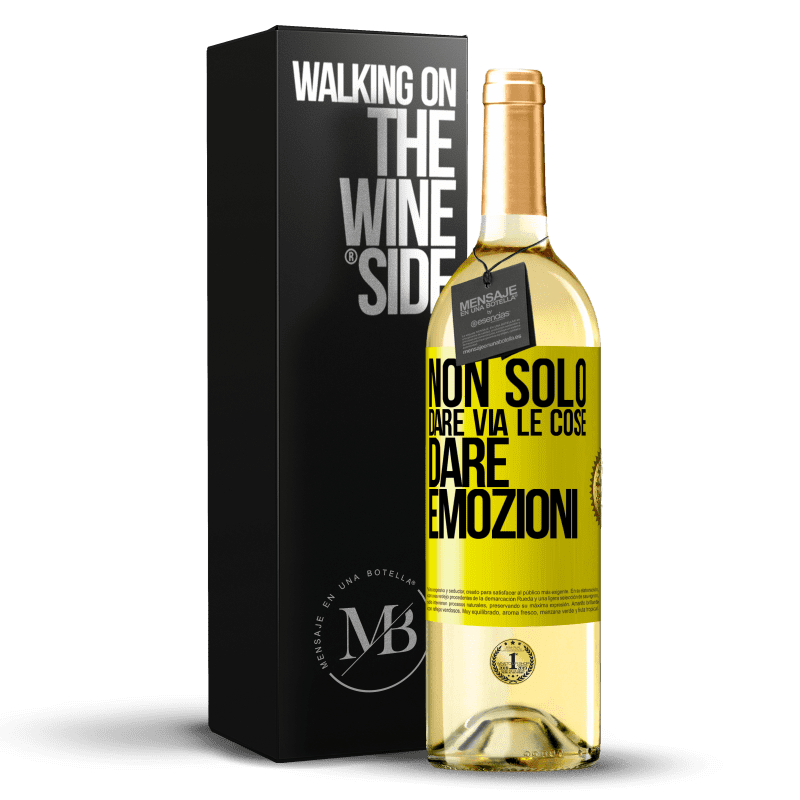 29,95 € Spedizione Gratuita | Vino bianco Edizione WHITE Non solo dare via le cose, dare emozioni Etichetta Gialla. Etichetta personalizzabile Vino giovane Raccogliere 2025 Verdejo