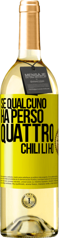 «Se qualcuno ha perso quattro chili. Li ho» Edizione WHITE