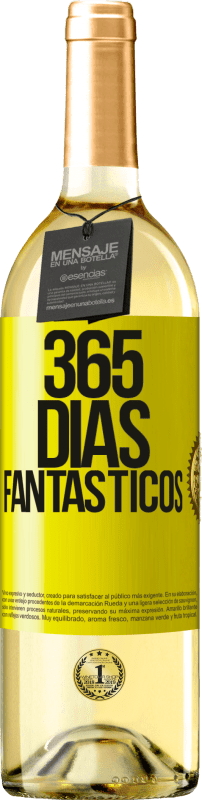 29,95 € Envío gratis | Vino Blanco Edición WHITE 365 días fantásticos Etiqueta Amarilla. Etiqueta personalizable Vino joven Cosecha 2024 Verdejo