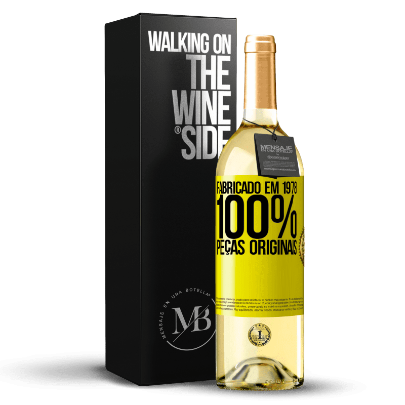 29,95 € Envio grátis | Vinho branco Edição WHITE Fabricado em 1978. 100% peças originais Etiqueta Amarela. Etiqueta personalizável Vinho jovem Colheita 2025 Verdejo