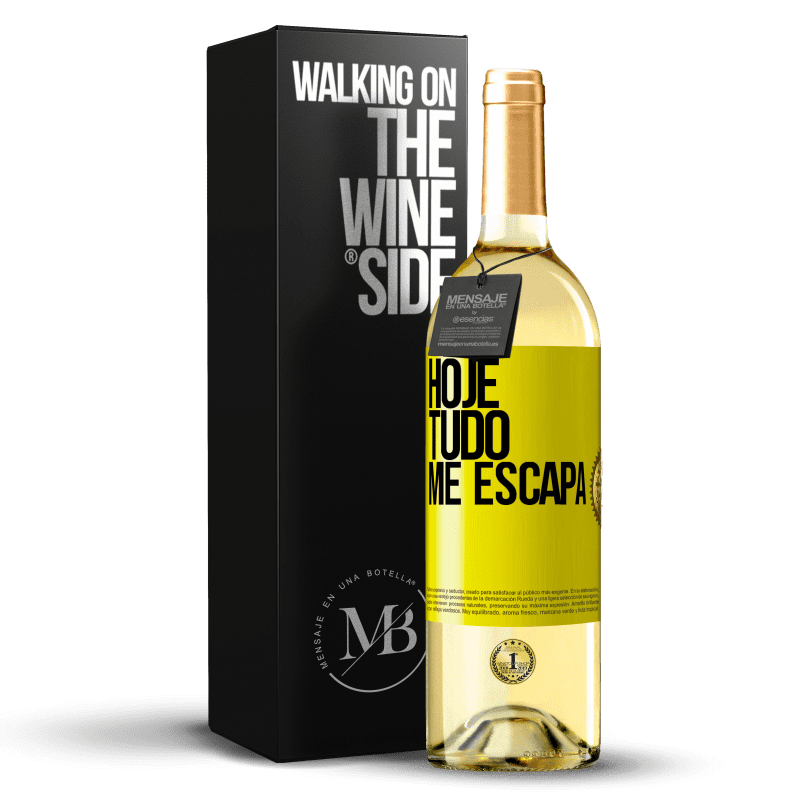 29,95 € Envio grátis | Vinho branco Edição WHITE Hoje tudo me escapa Etiqueta Amarela. Etiqueta personalizável Vinho jovem Colheita 2024 Verdejo