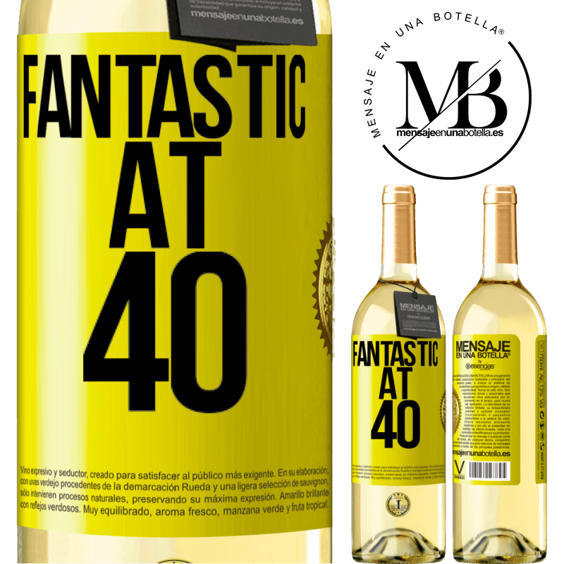 29,95 € Free Shipping | White Wine WHITE Edition Fantastic at 40 Yellow Label. Customizable label Young wine Harvest 2022 Verdejo