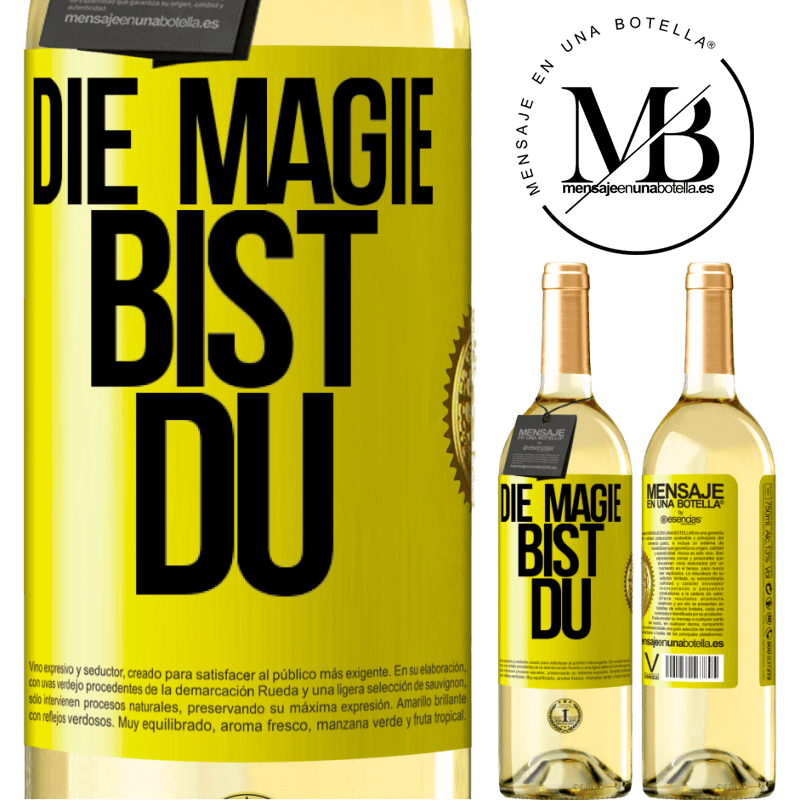 29,95 € Kostenloser Versand | Weißwein WHITE Ausgabe Die Magie bist du Gelbes Etikett. Anpassbares Etikett Junger Wein Ernte 2024 Verdejo