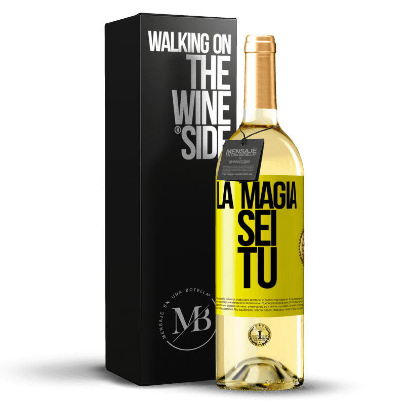 29,95 € Spedizione Gratuita | Vino bianco Edizione WHITE La magia sei tu Etichetta Gialla. Etichetta personalizzabile Vino giovane Raccogliere 2024 Verdejo