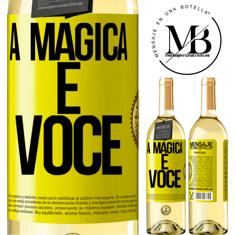 29,95 € Envio grátis | Vinho branco Edição WHITE A mágica é você Etiqueta Amarela. Etiqueta personalizável Vinho jovem Colheita 2024 Verdejo