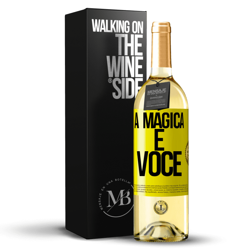 29,95 € Envio grátis | Vinho branco Edição WHITE A mágica é você Etiqueta Amarela. Etiqueta personalizável Vinho jovem Colheita 2025 Verdejo