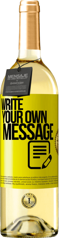 29,95 € | White Wine WHITE Edition Write your own message Yellow Label. Customizable label Young wine Harvest 2022 Verdejo
