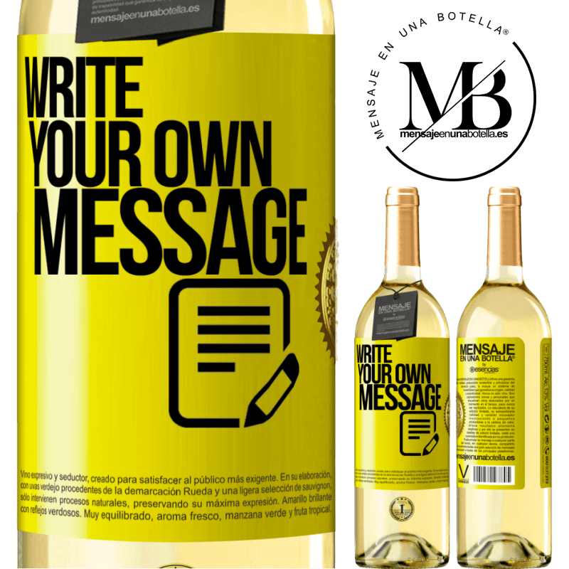 29,95 € Free Shipping | White Wine WHITE Edition Write your own message Yellow Label. Customizable label Young wine Harvest 2023 Verdejo