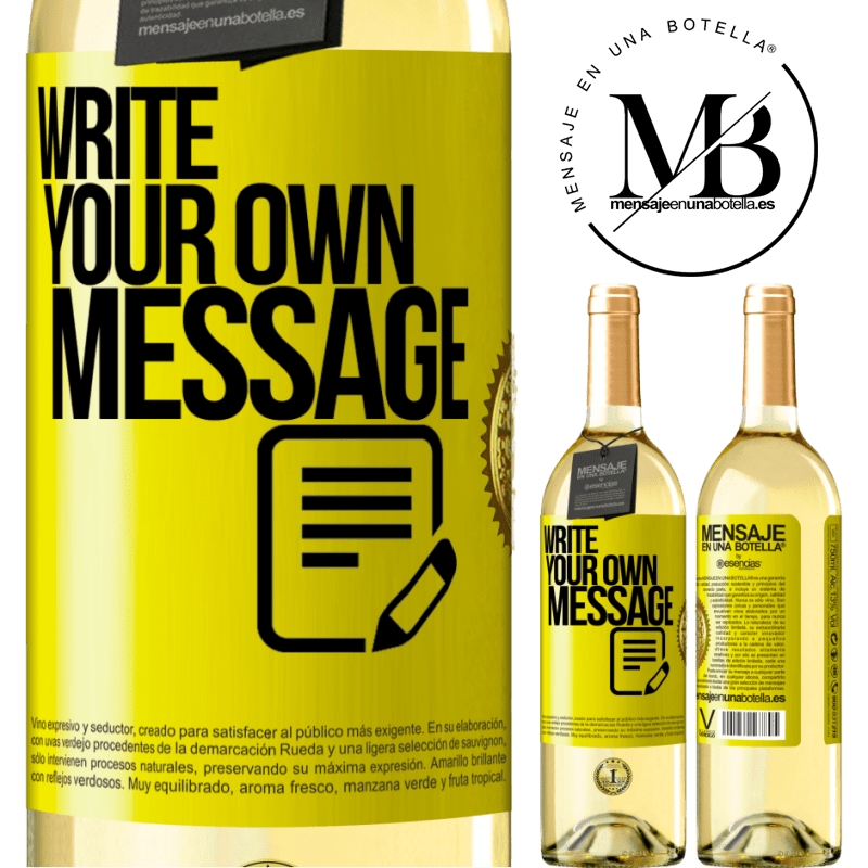 29,95 € Free Shipping | White Wine WHITE Edition Write your own message Yellow Label. Customizable label Young wine Harvest 2024 Verdejo