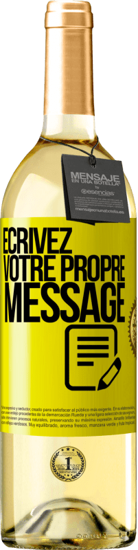 29,95 € | Vin blanc Édition WHITE Écrivez votre propre message Étiquette Jaune. Étiquette personnalisable Vin jeune Récolte 2024 Verdejo