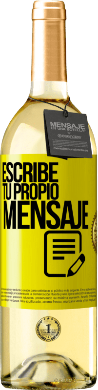 29,95 € | Vino Blanco Edición WHITE Escribe tu propio mensaje Etiqueta Amarilla. Etiqueta personalizable Vino joven Cosecha 2023 Verdejo