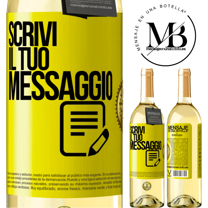 29,95 € Spedizione Gratuita | Vino bianco Edizione WHITE Scrivi il tuo messaggio Etichetta Gialla. Etichetta personalizzabile Vino giovane Raccogliere 2025 Verdejo