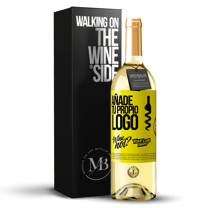 29,95 € Envío gratis | Vino Blanco Edición WHITE Añade tu propio logo Etiqueta Amarilla. Etiqueta personalizable Vino joven Cosecha 2025 Verdejo