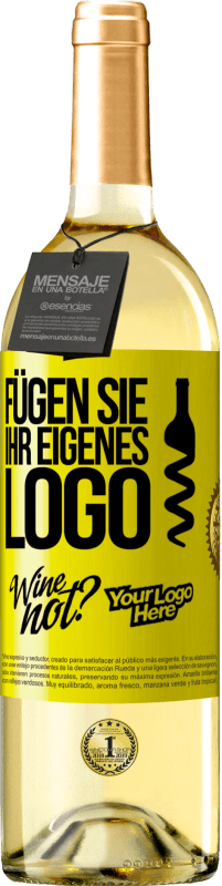 29,95 € | Weißwein WHITE Ausgabe Füge dein eigenes Logo hinzu Gelbes Etikett. Anpassbares Etikett Junger Wein Ernte 2023 Verdejo