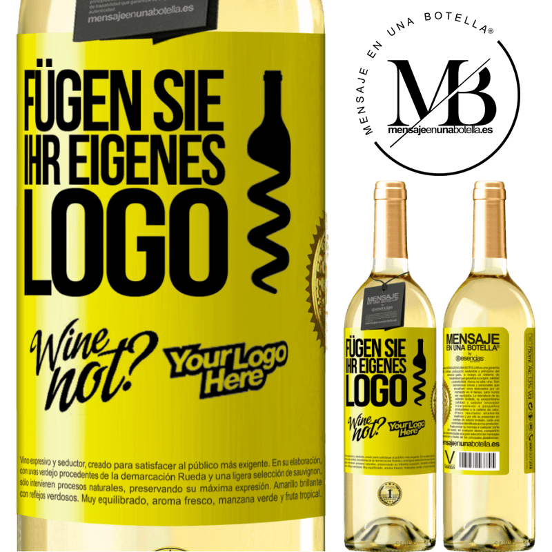 29,95 € Kostenloser Versand | Weißwein WHITE Ausgabe Füge dein eigenes Logo hinzu Gelbes Etikett. Anpassbares Etikett Junger Wein Ernte 2024 Verdejo