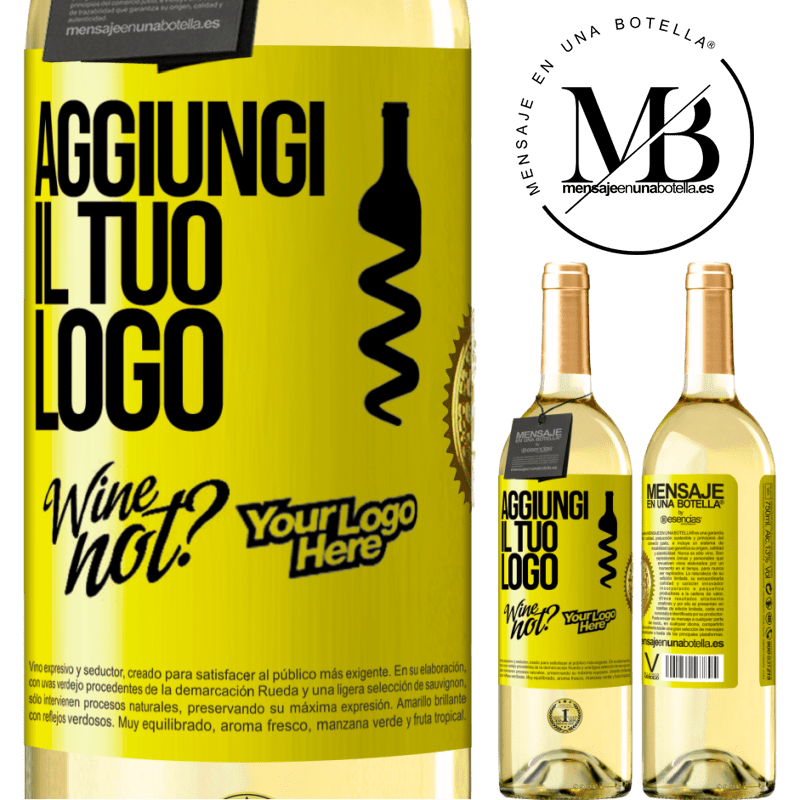 29,95 € Spedizione Gratuita | Vino bianco Edizione WHITE Aggiungi il tuo logo Etichetta Gialla. Etichetta personalizzabile Vino giovane Raccogliere 2024 Verdejo