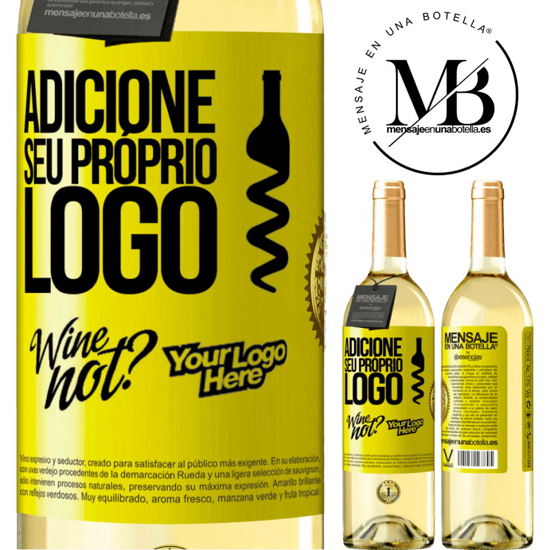 29,95 € Envio grátis | Vinho branco Edição WHITE Adicione seu próprio logo Etiqueta Amarela. Etiqueta personalizável Vinho jovem Colheita 2023 Verdejo