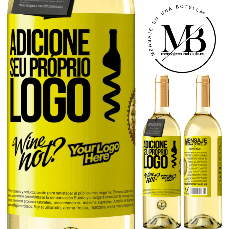 29,95 € Envio grátis | Vinho branco Edição WHITE Adicione seu próprio logo Etiqueta Amarela. Etiqueta personalizável Vinho jovem Colheita 2024 Verdejo