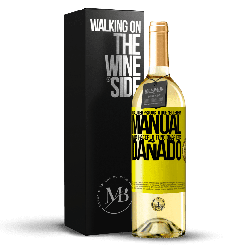 29,95 € Envío gratis | Vino Blanco Edición WHITE Cualquier producto que necesite un manual para hacerlo funcionar, está dañado Etiqueta Amarilla. Etiqueta personalizable Vino joven Cosecha 2023 Verdejo