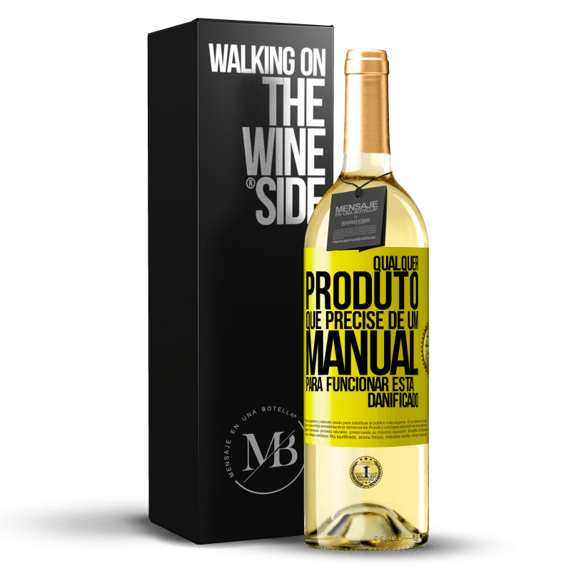 29,95 € Envio grátis | Vinho branco Edição WHITE Qualquer produto que precise de um manual para funcionar está danificado Etiqueta Amarela. Etiqueta personalizável Vinho jovem Colheita 2023 Verdejo