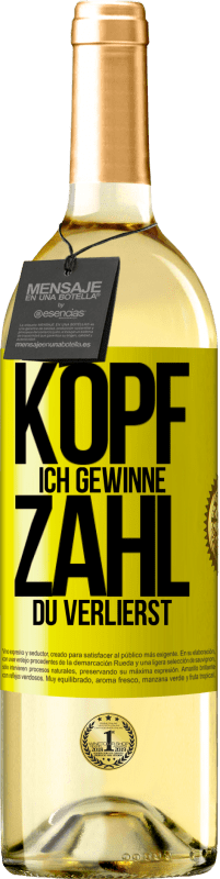 29,95 € | Weißwein WHITE Ausgabe Kopf ich gewinne, Zahl du verlierst Gelbes Etikett. Anpassbares Etikett Junger Wein Ernte 2024 Verdejo