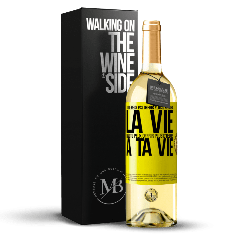 29,95 € Envoi gratuit | Vin blanc Édition WHITE Tu ne peux pas offrir plus d'heures à la vie, mais tu peux offrir plus d'heures à ta vie Étiquette Jaune. Étiquette personnalisable Vin jeune Récolte 2023 Verdejo