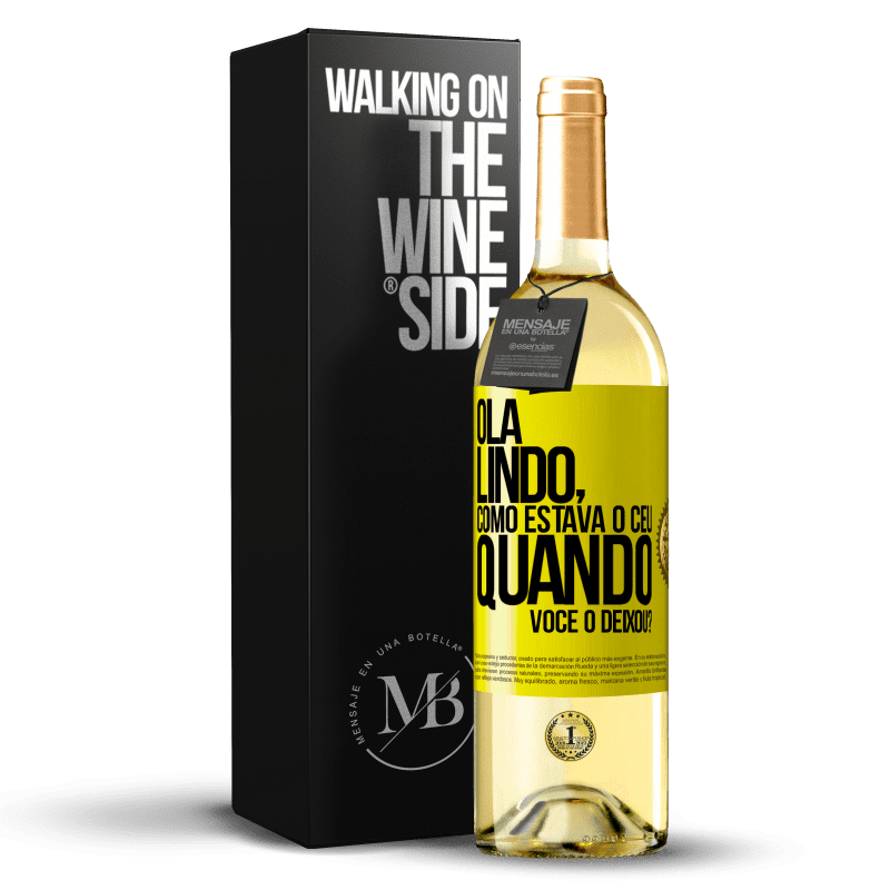 29,95 € Envio grátis | Vinho branco Edição WHITE Olá lindo, como estava o céu quando você o deixou? Etiqueta Amarela. Etiqueta personalizável Vinho jovem Colheita 2023 Verdejo