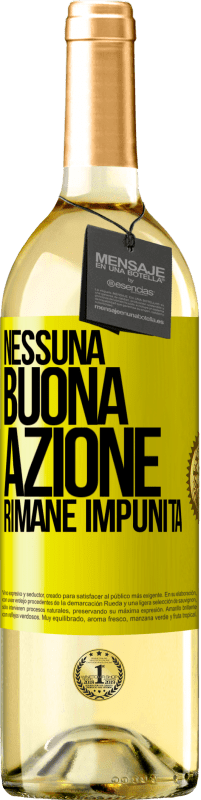 Spedizione Gratuita | Vino bianco Edizione WHITE Nessuna buona azione rimane impunita Etichetta Gialla. Etichetta personalizzabile Vino giovane Raccogliere 2023 Verdejo