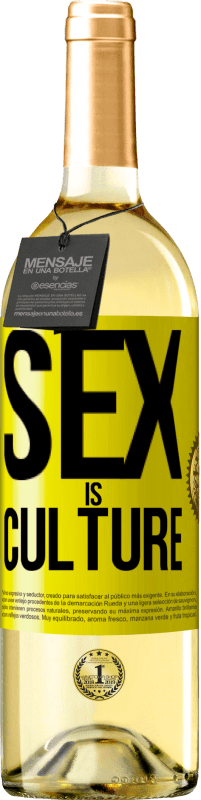 29,95 € Free Shipping | White Wine WHITE Edition Sex is culture Yellow Label. Customizable label Young wine Harvest 2023 Verdejo