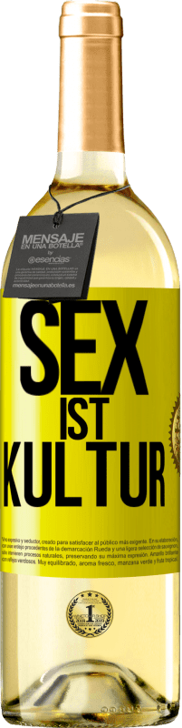 29,95 € | Weißwein WHITE Ausgabe Sex ist Kultur Gelbes Etikett. Anpassbares Etikett Junger Wein Ernte 2024 Verdejo