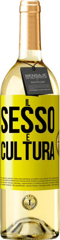 Spedizione Gratuita | Vino bianco Edizione WHITE Il sesso è cultura Etichetta Gialla. Etichetta personalizzabile Vino giovane Raccogliere 2023 Verdejo