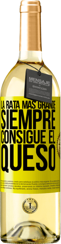 29,95 € | Vino Blanco Edición WHITE La rata más grande siempre consigue el queso Etiqueta Amarilla. Etiqueta personalizable Vino joven Cosecha 2025 Verdejo