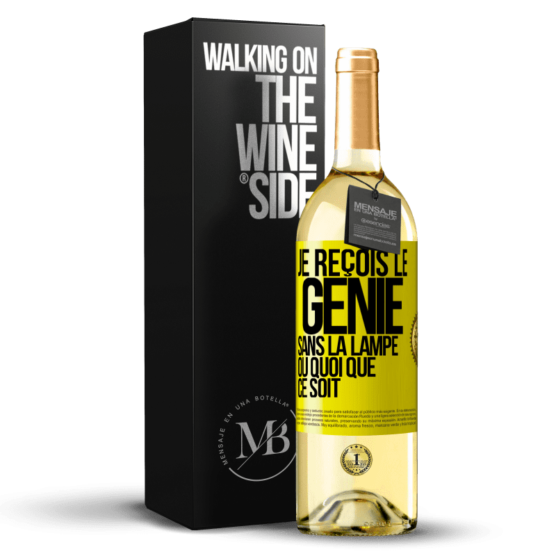 29,95 € Envoi gratuit | Vin blanc Édition WHITE Je reçois le génie sans la lampe ou quoi que ce soit Étiquette Jaune. Étiquette personnalisable Vin jeune Récolte 2023 Verdejo