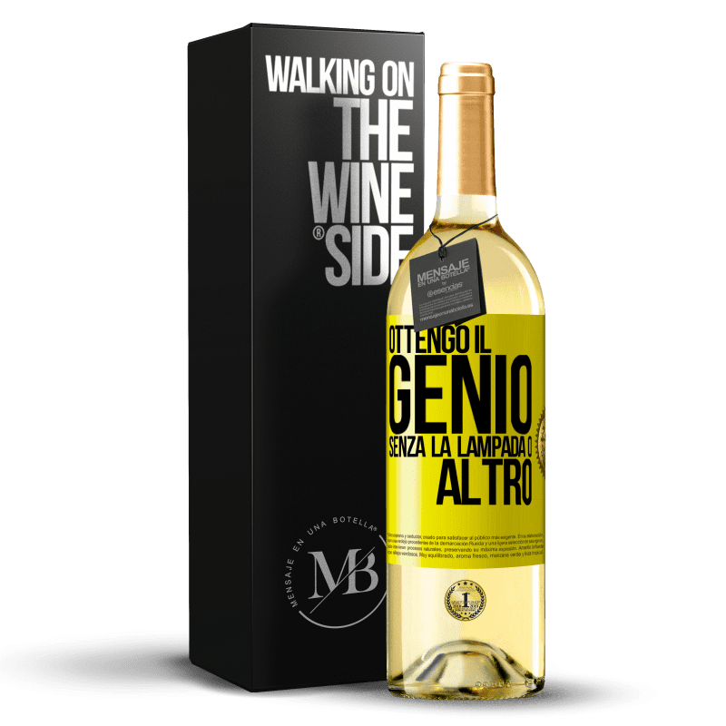 29,95 € Spedizione Gratuita | Vino bianco Edizione WHITE Ottengo il genio senza la lampada o altro Etichetta Gialla. Etichetta personalizzabile Vino giovane Raccogliere 2023 Verdejo