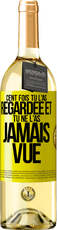 29,95 € Envoi gratuit | Vin blanc Édition WHITE Cent fois tu l'as regardée et tu ne l'as jamais vue Étiquette Jaune. Étiquette personnalisable Vin jeune Récolte 2025 Verdejo