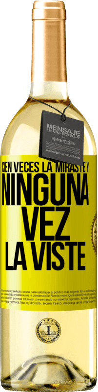 29,95 € Envío gratis | Vino Blanco Edición WHITE Cien veces la miraste y ninguna vez la viste Etiqueta Amarilla. Etiqueta personalizable Vino joven Cosecha 2025 Verdejo