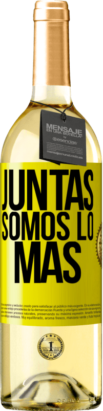 29,95 € Envío gratis | Vino Blanco Edición WHITE Juntas somos lo más Etiqueta Amarilla. Etiqueta personalizable Vino joven Cosecha 2023 Verdejo