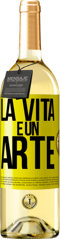 29,95 € Spedizione Gratuita | Vino bianco Edizione WHITE La vita è un'arte Etichetta Gialla. Etichetta personalizzabile Vino giovane Raccogliere 2025 Verdejo
