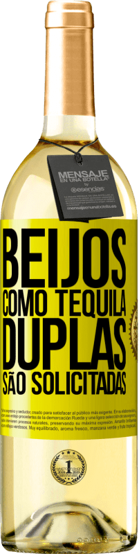 29,95 € Envio grátis | Vinho branco Edição WHITE Beijos como tequila. Duplas são solicitadas Etiqueta Amarela. Etiqueta personalizável Vinho jovem Colheita 2025 Verdejo