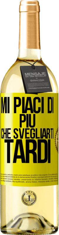 Spedizione Gratuita | Vino bianco Edizione WHITE Mi piaci di più che svegliarti tardi Etichetta Gialla. Etichetta personalizzabile Vino giovane Raccogliere 2023 Verdejo