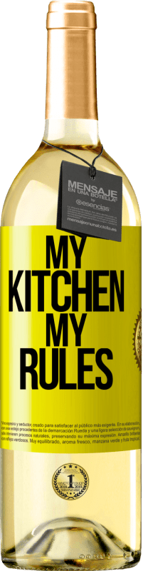 29,95 € Free Shipping | White Wine WHITE Edition My kitchen, my rules Yellow Label. Customizable label Young wine Harvest 2024 Verdejo