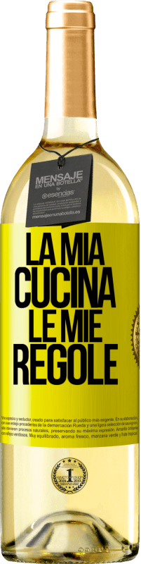 Spedizione Gratuita | Vino bianco Edizione WHITE La mia cucina, le mie regole Etichetta Gialla. Etichetta personalizzabile Vino giovane Raccogliere 2023 Verdejo