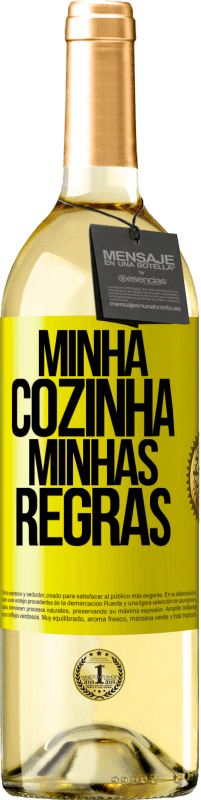 29,95 € Envio grátis | Vinho branco Edição WHITE Minha cozinha, minhas regras Etiqueta Amarela. Etiqueta personalizável Vinho jovem Colheita 2023 Verdejo