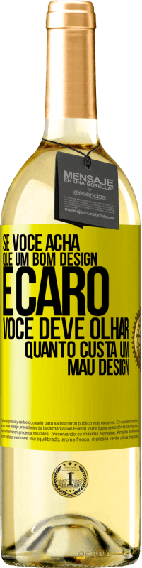 «Se você acha que um bom design é caro, você deve olhar quanto custa um mau design» Edição WHITE